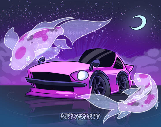 Dreamy Datsun Z and Koi Fish